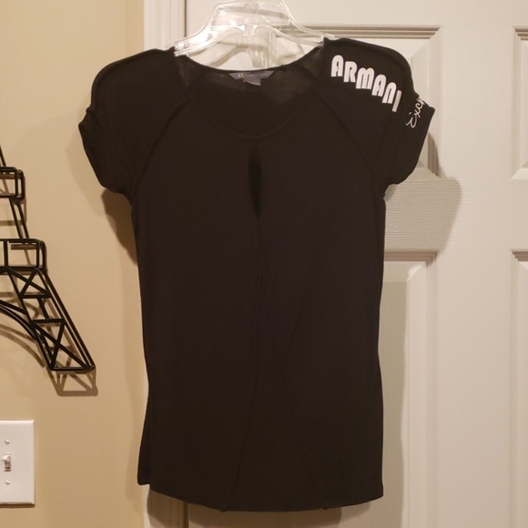 Black Armani Exchange keyhole top - Picture 1 of 5